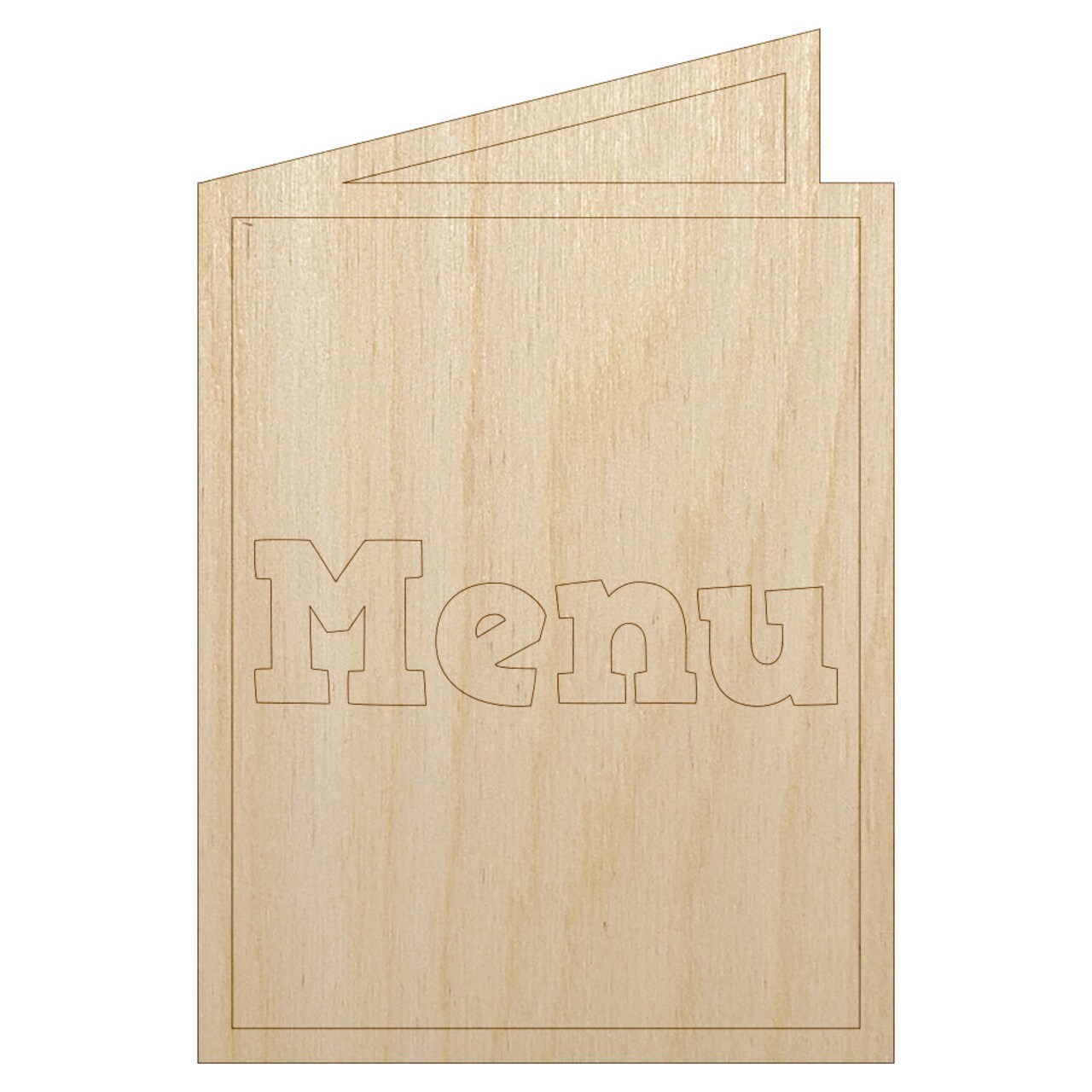 Restaurant Takeout Menu Food Unfinished Wood Shape Piece Cutout for DIY Craft Projects